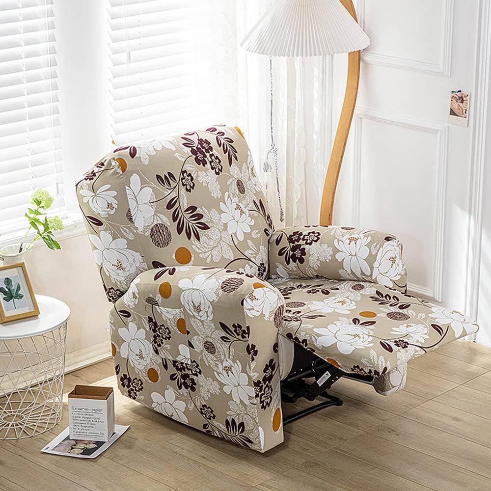 Recliner Bezüge Liegebezüge Stretch Sesselschoner relaxsessel Sesselbezüge 4 Stück Liegeschutz Sesse