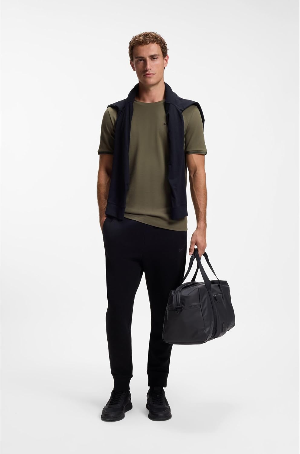 BOSS Herren Mix&Match T-Shirt R Loungewear-T-Shirt aus Stretch-Baumwolle mit Logo S Open Green 398,