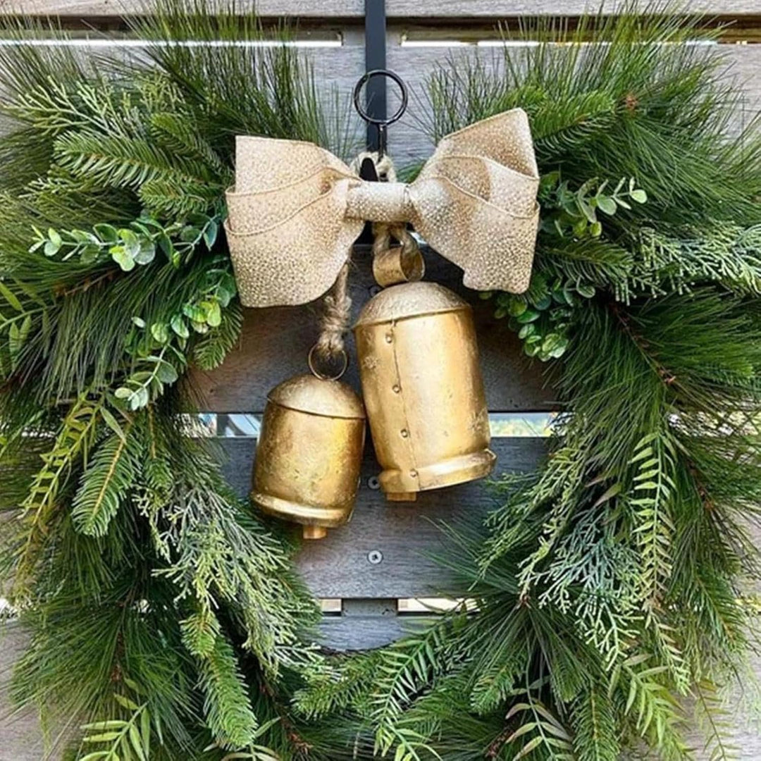 Weihnachtsglöckchen zum Aufhängen XXL gross, Glocken Vintage Glöckchen, rustikal Metallglöckchen, We
