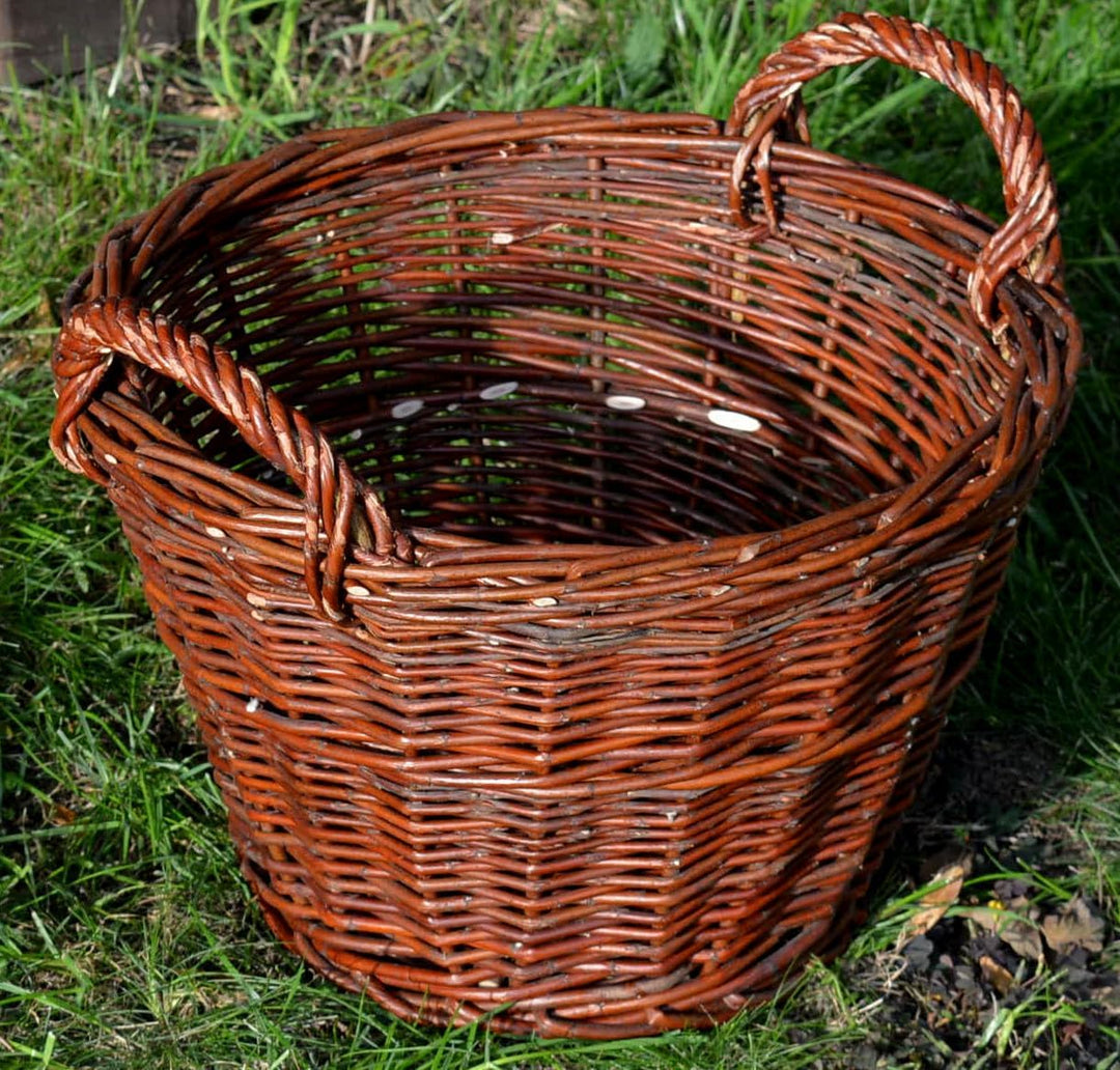 7 Grössen WIKLER Gartenkorb Kartoffelkorb Kaminkorb Holzkorb Weide Kiepe Erntkorb Füllkorb (Ø35), Ø3
