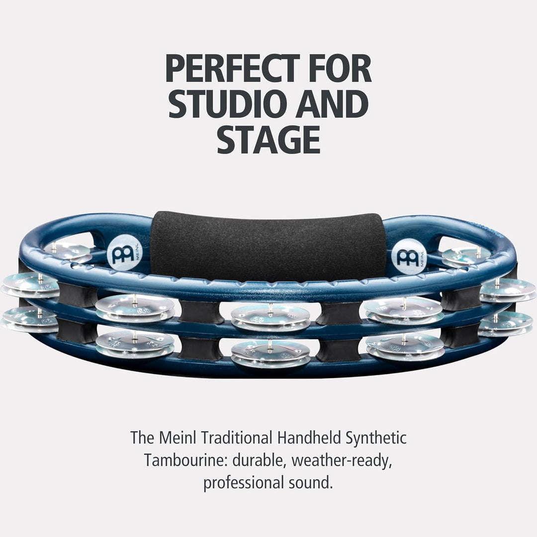 Meinl Percussion TMT1A-B Tambourine (ABS-Plastik) mit Aluminiumschellen (2-reihig) - Handmodell, bla