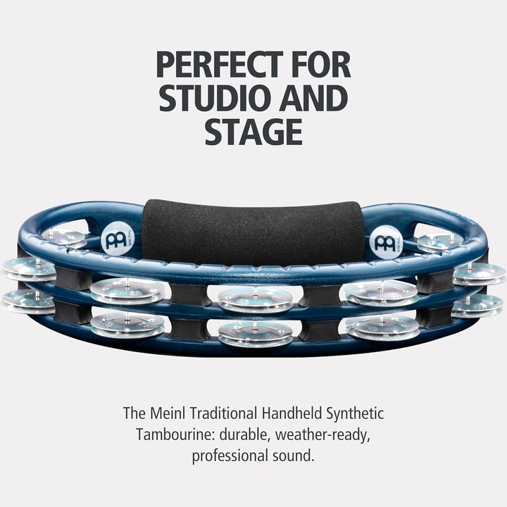 Meinl Percussion TMT1A-B Tambourine (ABS-Plastik) mit Aluminiumschellen (2-reihig) - Handmodell, bla