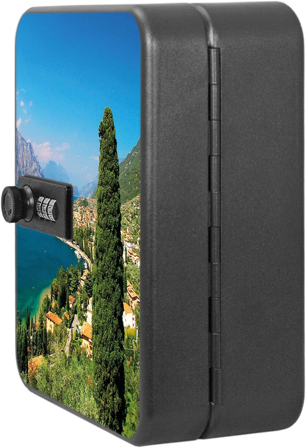 banjado® Burg-Wächter® abschliessbarer Schlüsselkasten mit Motiv Gardasee für 20 Schlüssel - Schlüss