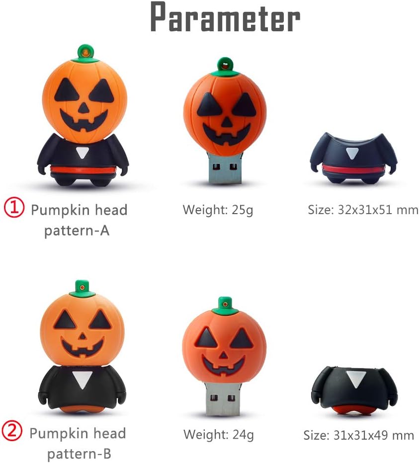 BORLTER CLAMP 16 GB USB-Stick 5 Stück Halloween-Muster, BorlterClamp Speicherstick Pen Drive Hallowe