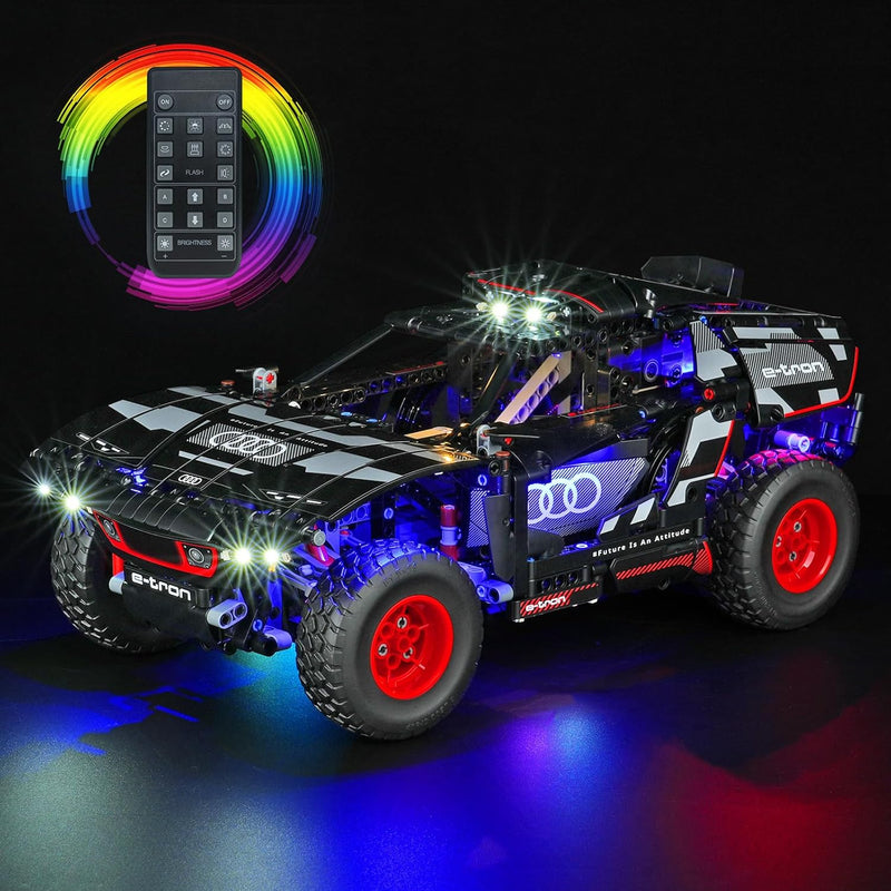 cooldac LED Licht Kit Kompatibel mit Lego 42160 Technic Audi RS Q e-tron, Fernbedienung Kreative Dek