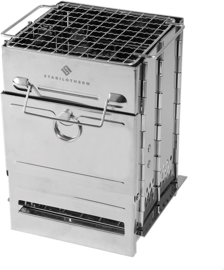 STABILOTHERM Edelstahl Holzkohle-Grill Camping Outddor faltbar | mobiler Grill Camping-Grill Outdoor