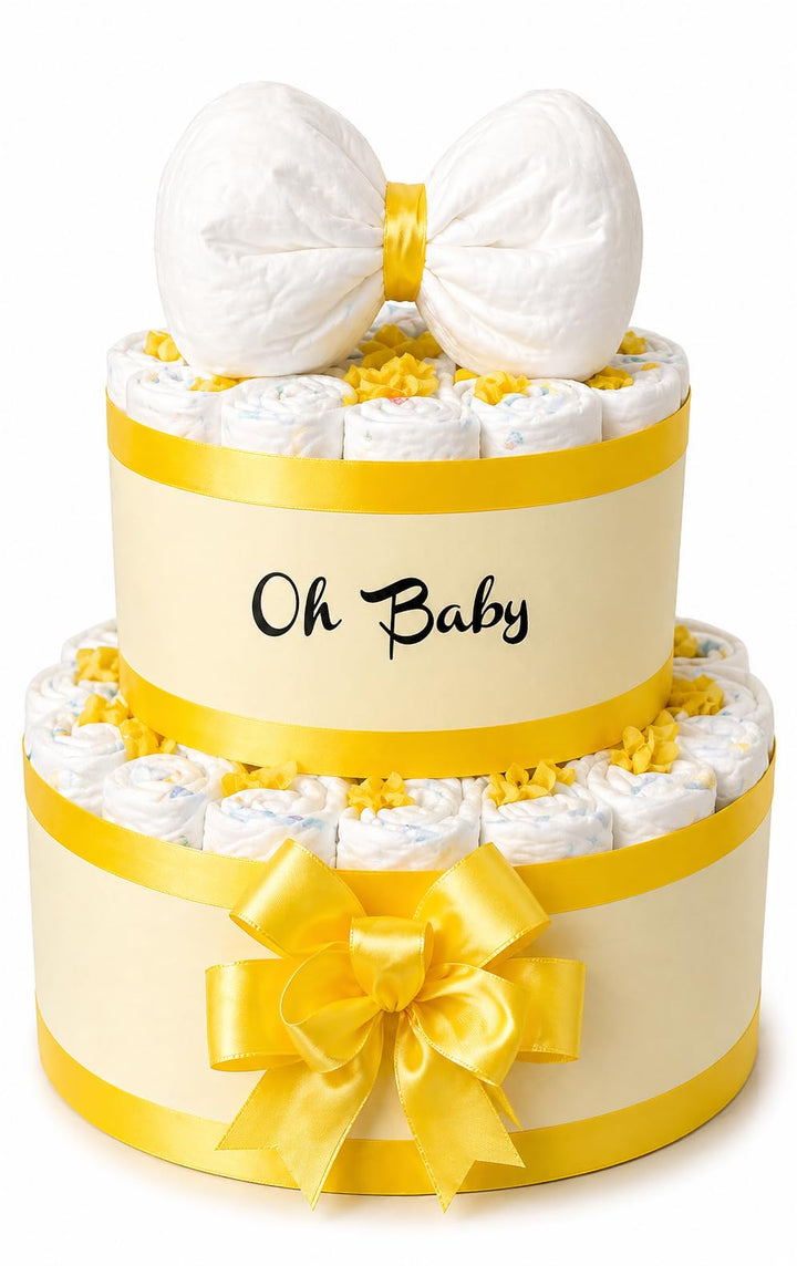 Windeltorte | OH Baby | Neutrales Baby Geschenk zur Geburt & Taufe