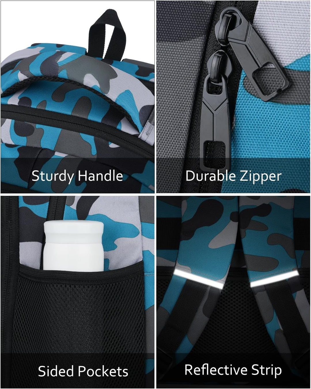 kadilong 15.6 Zoll Rucksack Laptop Herren,Schulrucksack Jungen Teenager Schulranzen Schule mit USB L