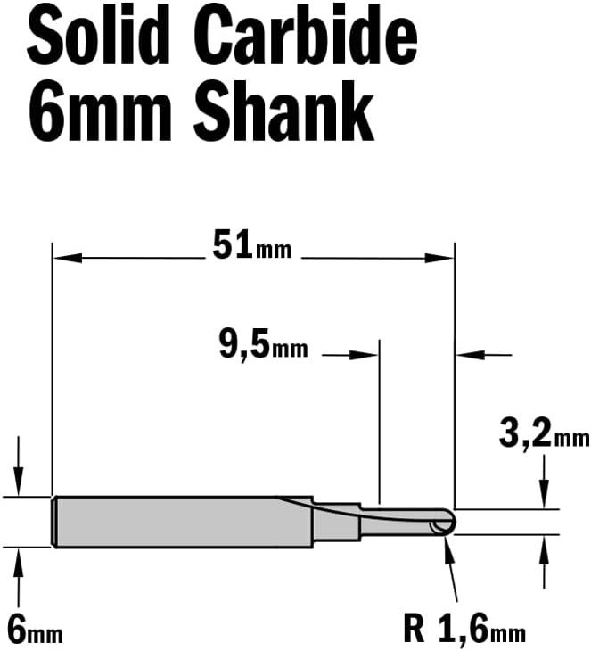 CMT Orange Tools 714.032.11 – Erdbeere Radio konvex HWM S 6 D 3.2 R 1.6