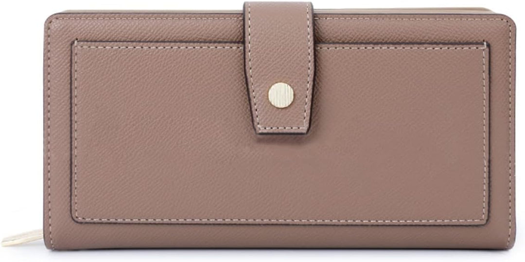 PORRASSO Geldbörse Damen Portemonnaie Leder Geldbeutel Kreditkartenetui Wristlet Bag mit Viele Fäche
