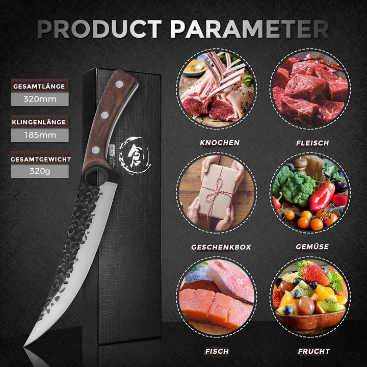 Purple Dragon 7 Zoll Ausbeinmesser Filet Messer Full Tang Kochmesser Fleisch Gemüse Cleaver High Car