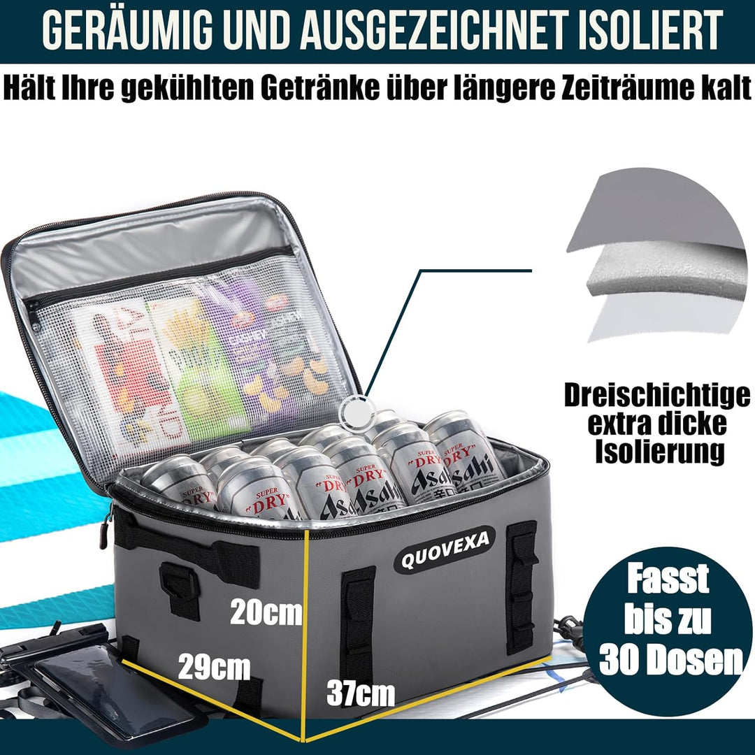 SUP Board Tasche, SUP Kühltasche mit 4 Taschen, SUP Getränkehalter für 30 Dosen, Tragetasche für Pad