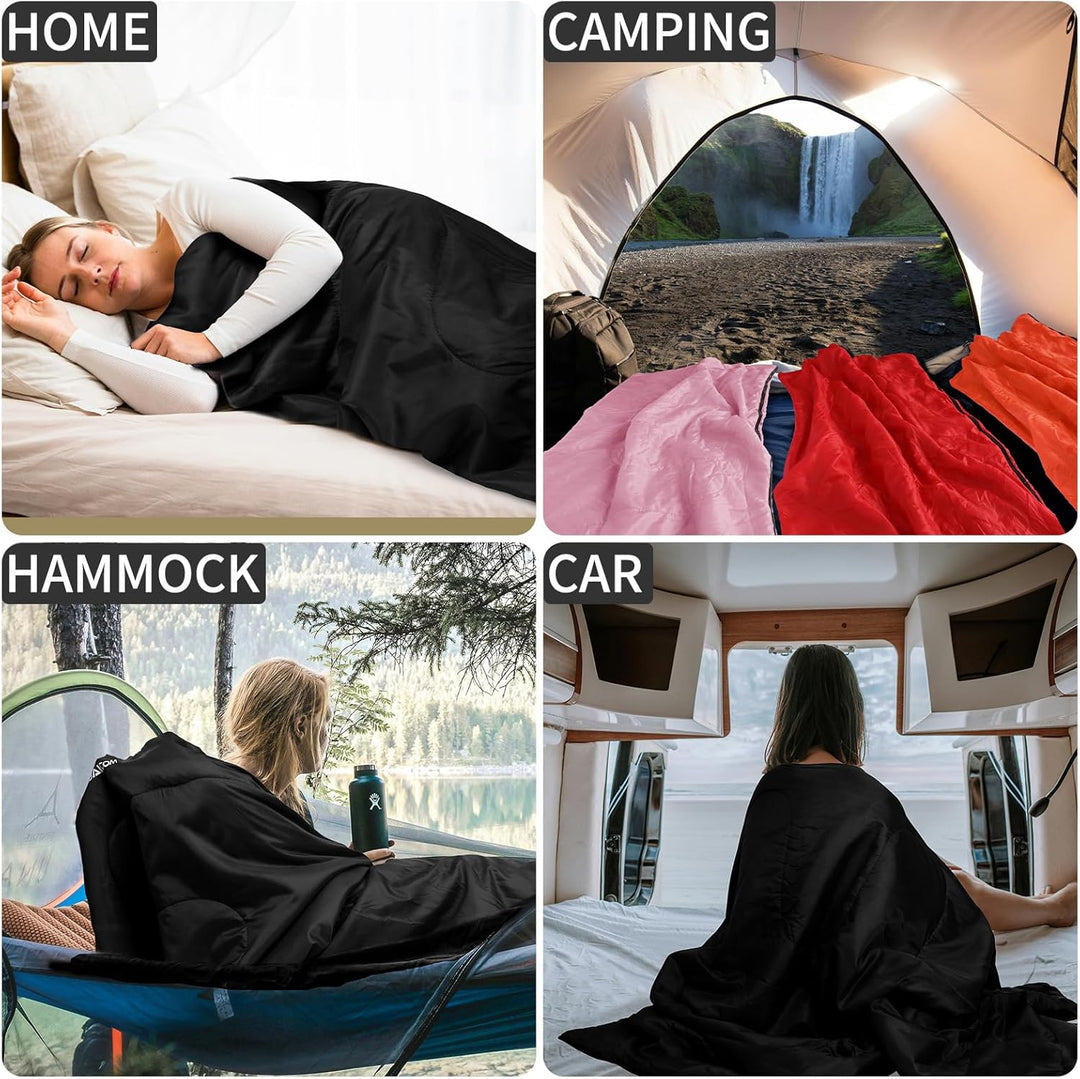 JAICOM Schlafsack - Kleines Packmass Deckenschlafsack, Leicht & Dünn Sommerschlafsack - für Camping,
