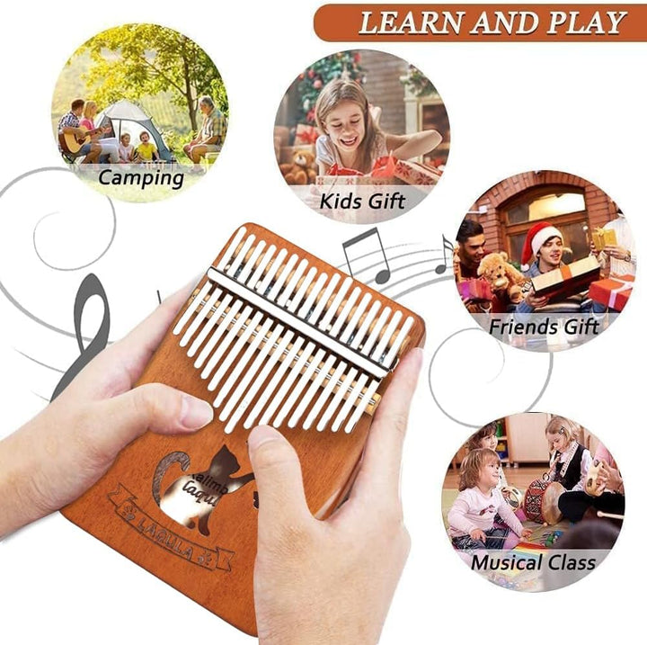 Kalimba 17 Schlüssel Daumenklavier - Katze Tragbares Mbira Sanza Finger Piano Professionelles Musiki