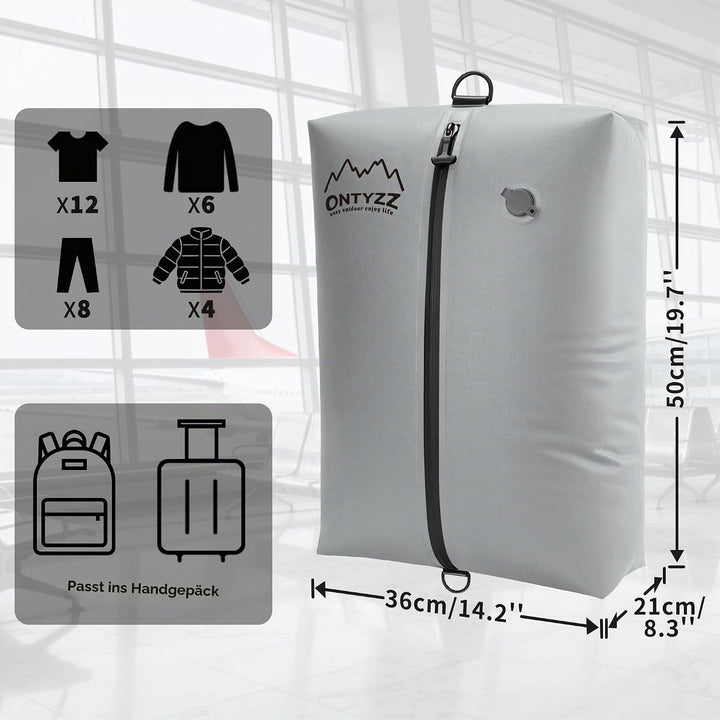 Vakuumbeutel für Kleidung Wiederverwendbar TPU Vakuumierbeutel mit Luftdichtem Ventil Reise Nylon Or