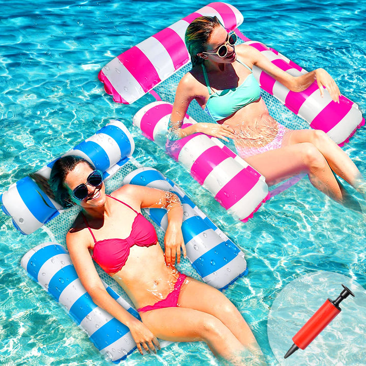 2 Stück Wasserhängematte, CZMAO Pool Spielzeug 4 In 1 Aufblasbare Wasserspielzeug Pool Zubehör, Pool