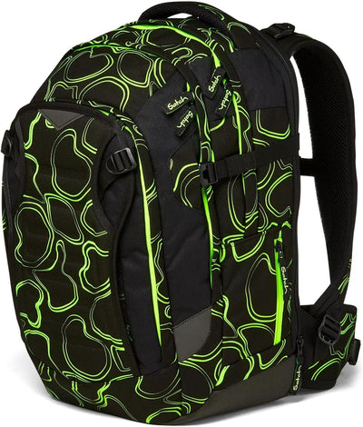 satch match Schulrucksack ergonomisch, erweiterbar auf 35 Liter, extra Fronttasche Green Supreme - S