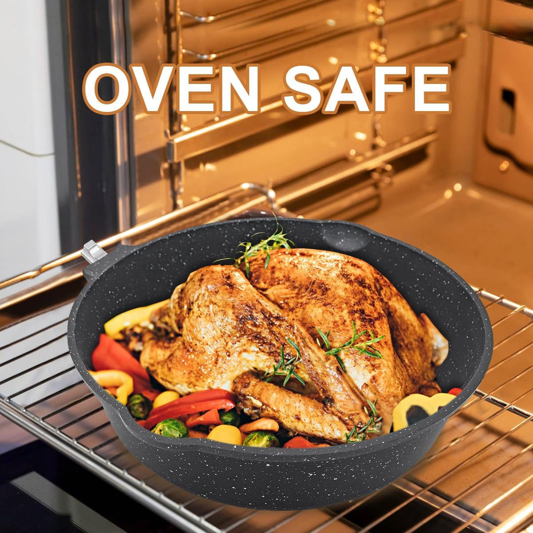 Bratpfanne 20cm, Antihaft Beschichtung Pfanne mit abnehmbarem Griff, PFOA Freie, kompatibel mit alle