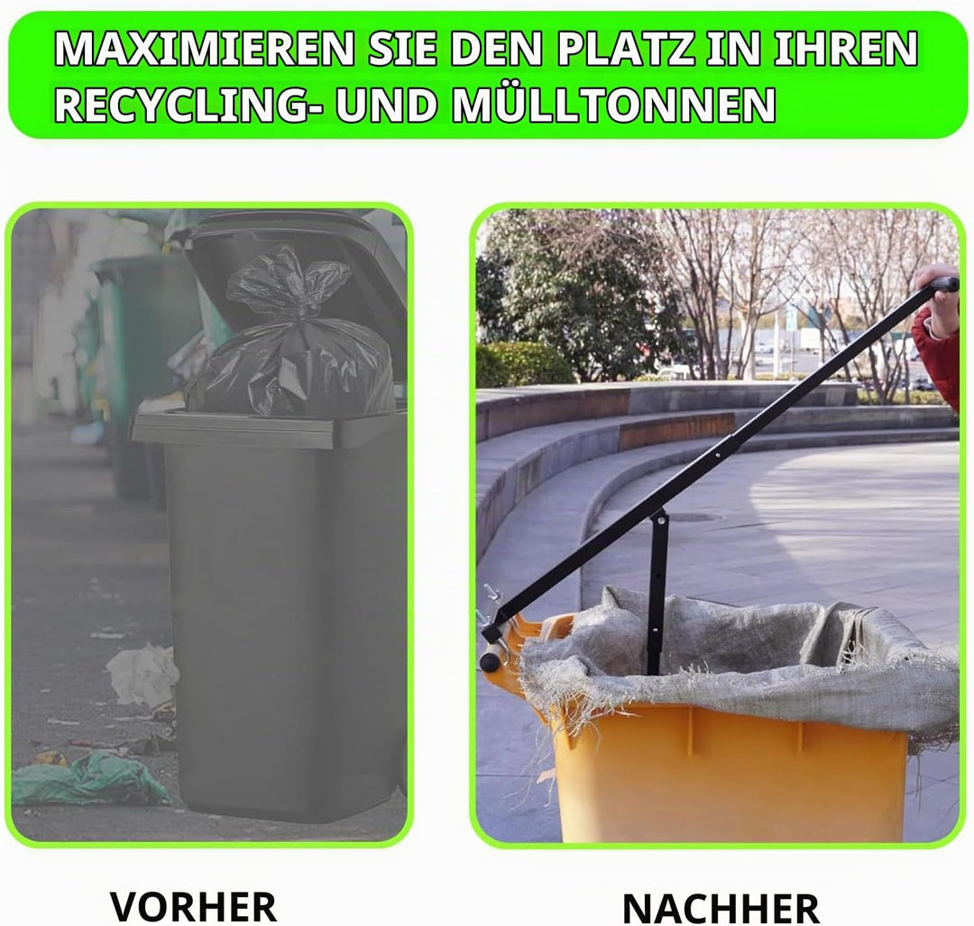 Manuelle Müllpresse Handwerkzeug, Mülltonnen Presse, 240L Mülltonne, Höhenverstellbar, Küchen- und G