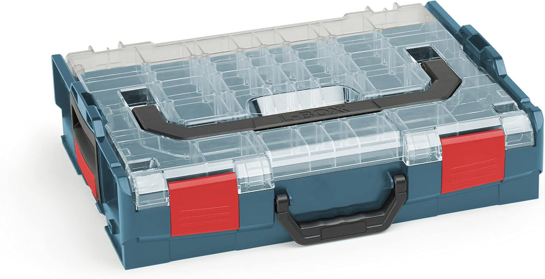 Bosch Sortimo Sortimentskasten L BOXX 102 professional blau Deckel transparent mit Insetboxen-Set G3