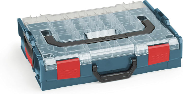 Bosch Sortimo Sortimentskasten L BOXX 102 professional blau Deckel transparent mit Insetboxen-Set G3