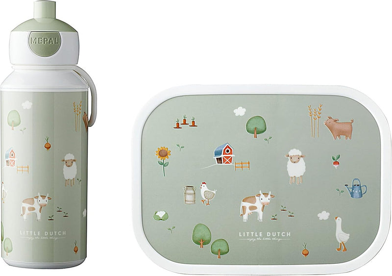 Mepal - Lunch-Set Campus Little Dutch - Set für Kinder mit Pop-up Trinkflasche & Lunch Box - Lunch-S