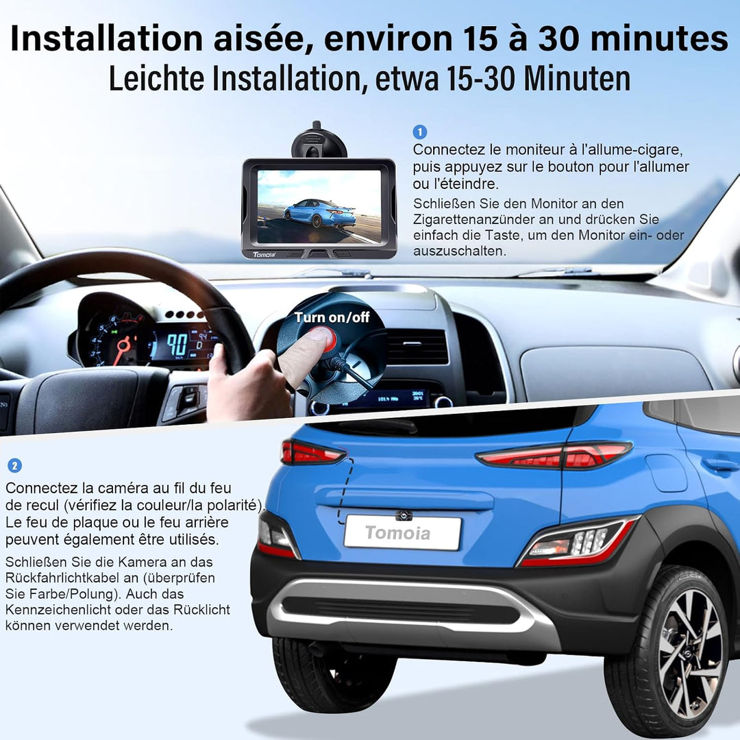 Kabellos Rückfahrkamera 5 Zoll Monitor HD 1080P Bluetooth Reversing Camera für LKW Auto Van Camper Z