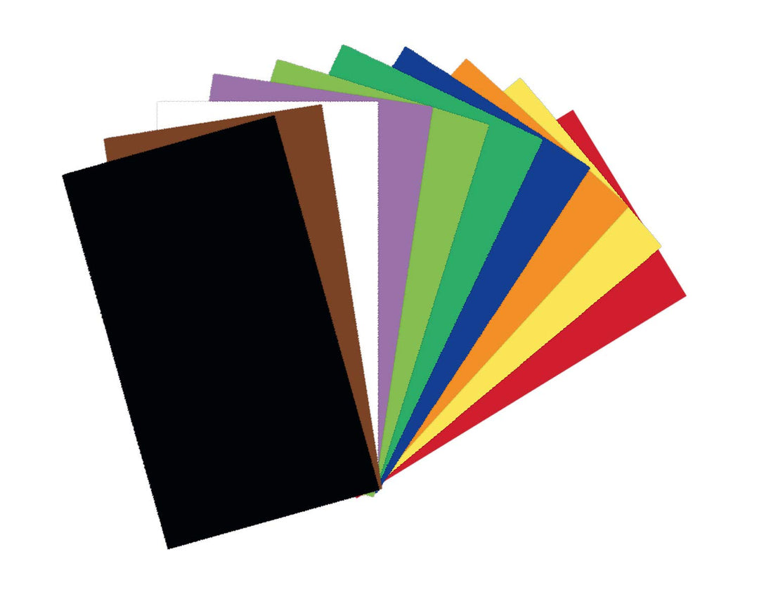 folia 6122/99/100 - Tonkarton Mix, ca. 50 x 70 cm, 220 g/m², 100 Bogen sortiert in 10 Farben, zum Ba