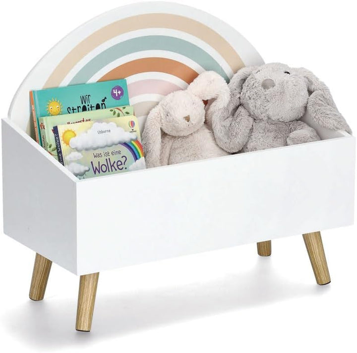 Zeller 13538 Kinder-Aufbewahrungstruhe "Rainbow", MDF/Kiefer, ca. 58 x 28 x 52 cm
