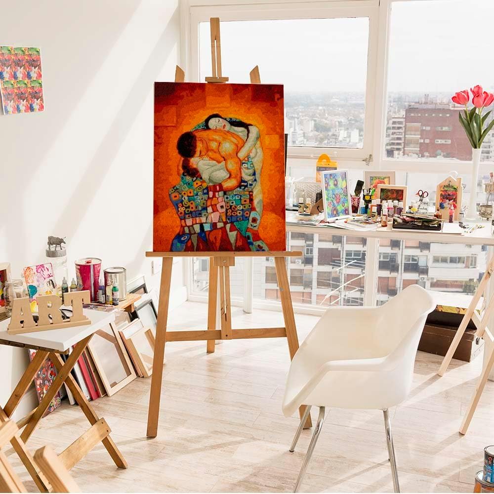 ARTNAPI Malen nach Zahlen Erwachsene mit Rahmen | DIY Handgemalt | Familie (Gustav Klimt) | Kit für