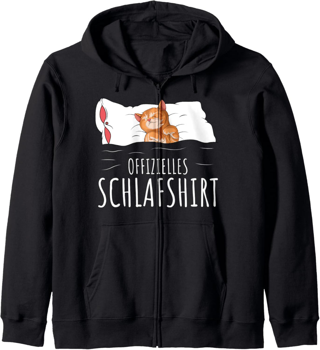 Offizielles Schlafshirt Katze Schlafanzug Katzen Kapuzenjacke