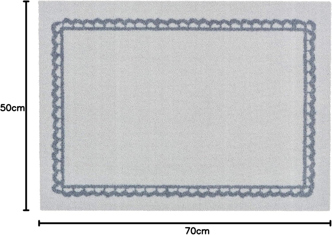 Astra rutschfeste Sauberlaufmatte innen - Spitzenbordüre 50 x 70 cm - Wohnraum Fussmatte Design - Ex