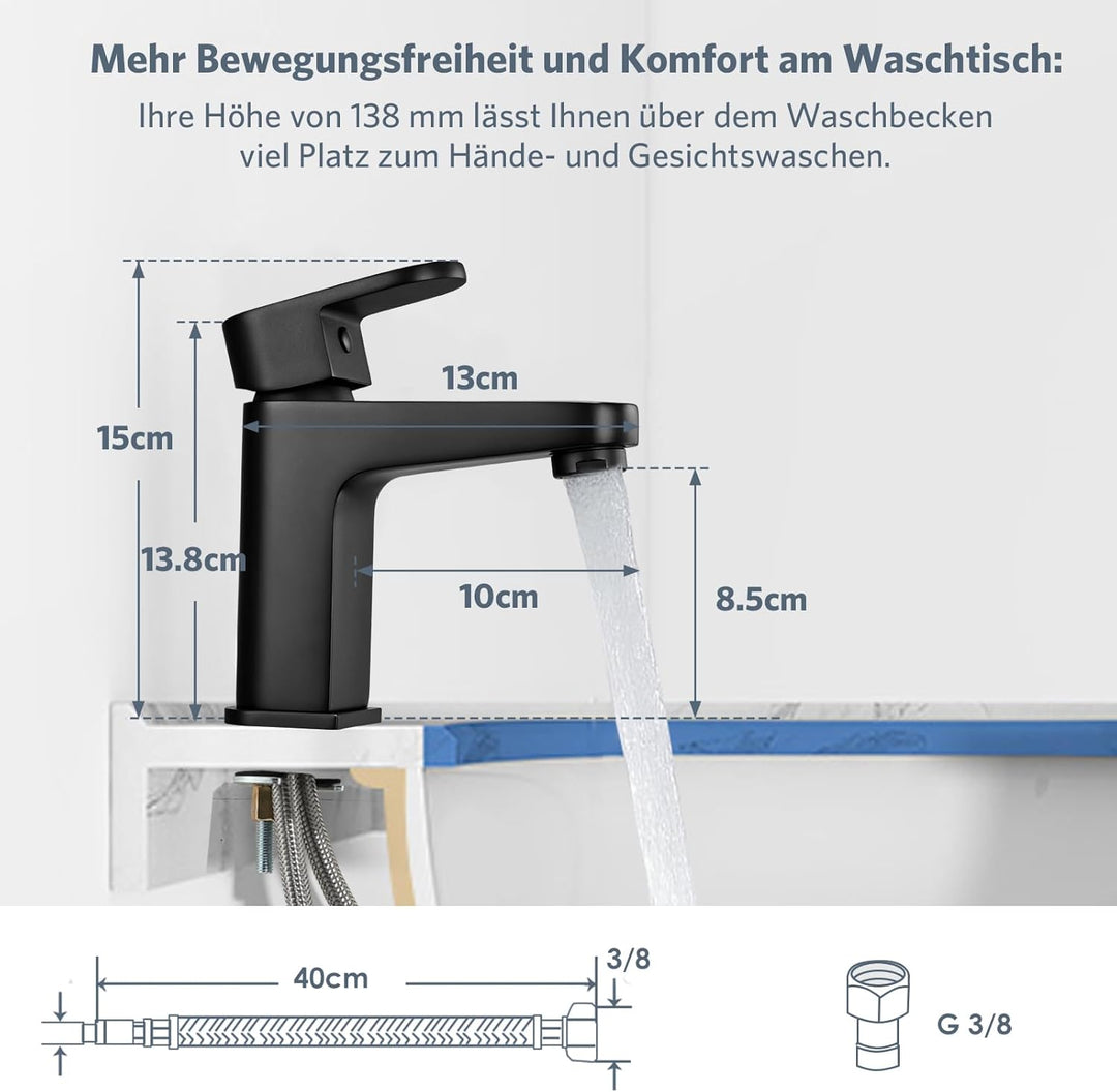 Waschtischarmatur Badarmatur Einhand-Waschtischbatterie, Wasserhahn Bad mit Auslauf Höhe 85 mm, Misc