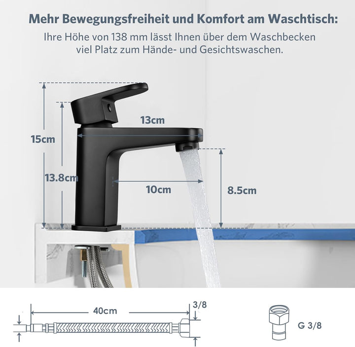 Waschtischarmatur Badarmatur Einhand-Waschtischbatterie, Wasserhahn Bad mit Auslauf Höhe 85 mm, Misc