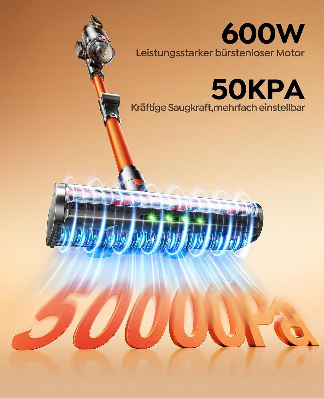 Fieety Akku Staubsauger,600W/50kPa/65Min Staubsauger Kabellos mit Wandmontierte Ladestation, Aromath