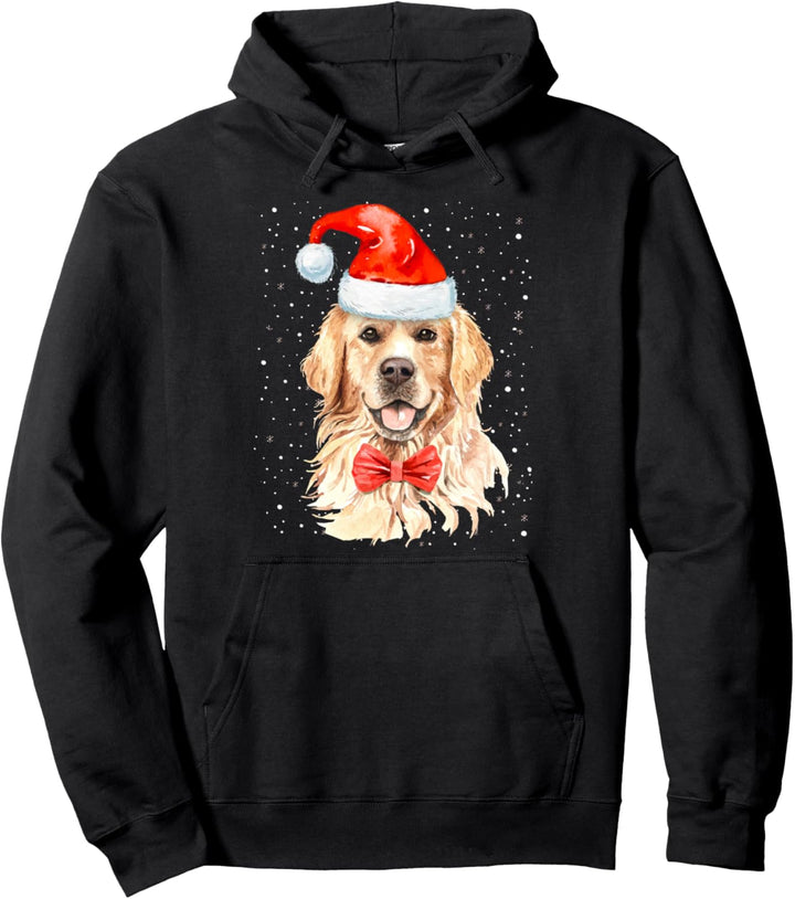 Golden Retriever Weihnachtspullover mit Weihnachtsmütze Pullover Hoodie