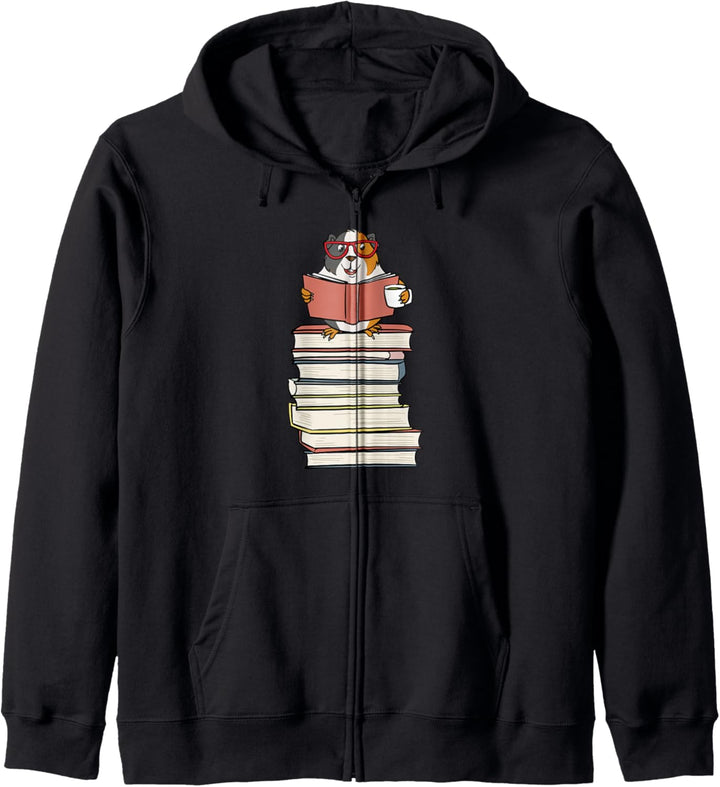 Meerschweinchen lesen Bücher und trinken Kaffee Kapuzenjacke