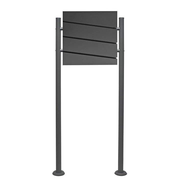 Wiltec Set Designer Briefkasten V16 Anthrazit 370 x 105 x 370 mm mit Ständer, Wandbriefkasten mit Sc