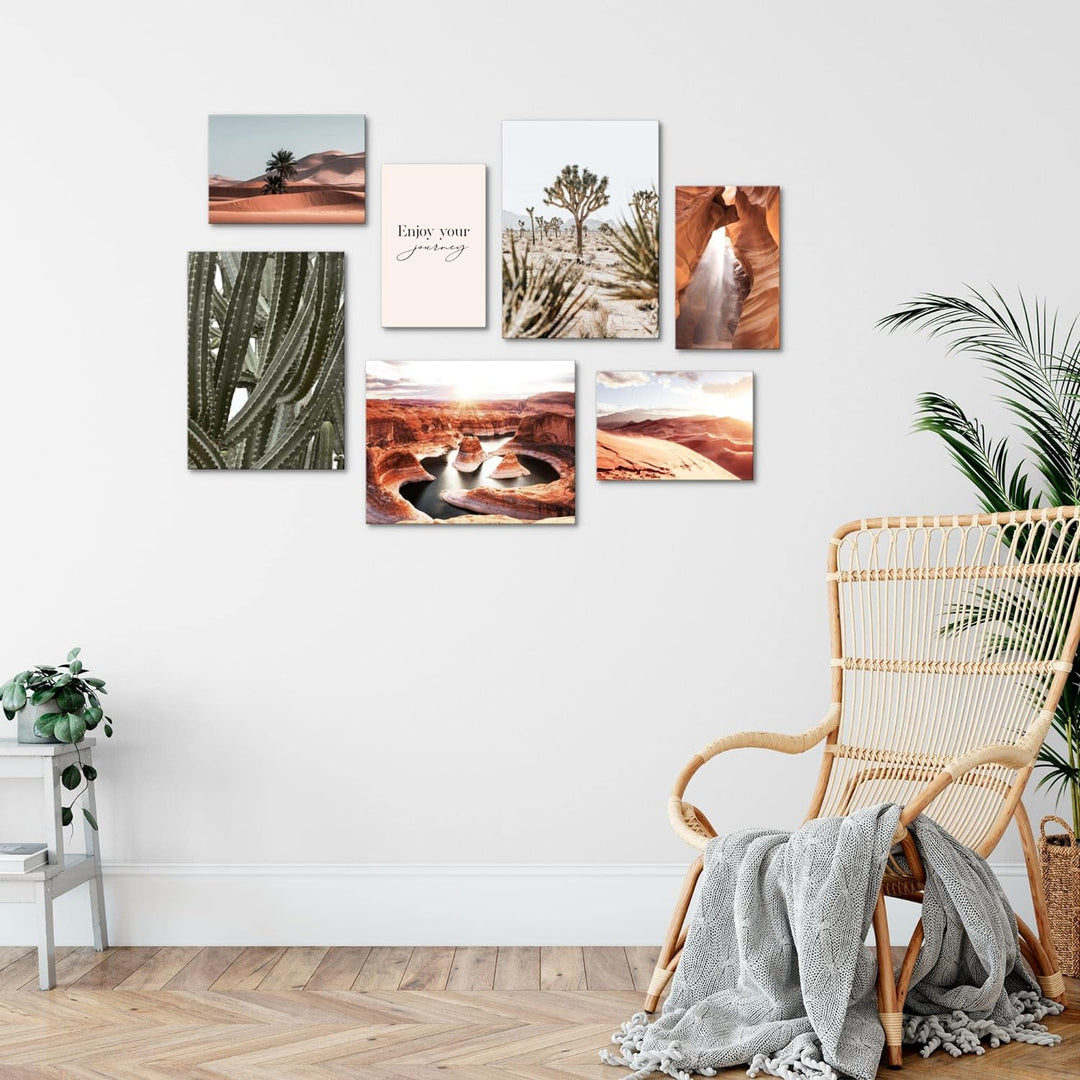 Novart Wandbilder Landschaft Wüste - KOMPLETT AUFHÄNGFERTIG - Natur Wohnzimmer Schlafzimmer- 7 Moder