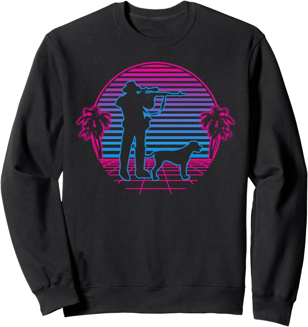 Jäger Jagen Jagd Hund Retro Vintage Sunset Geschenk Sweatshirt