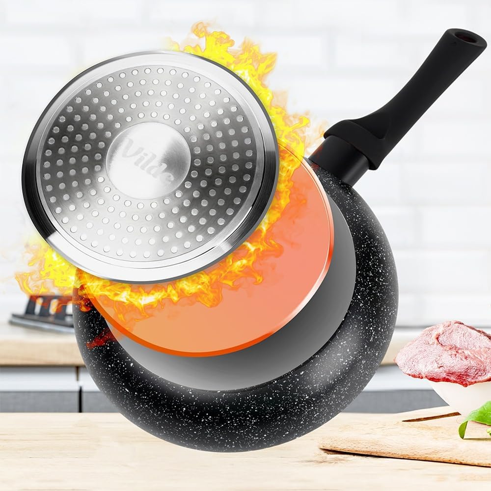 Vilde Granit Pfanne 20 cm - Antihaft Pfanne mit Granit-Beschichtung, Induktionspfanne, Gas & Elektro