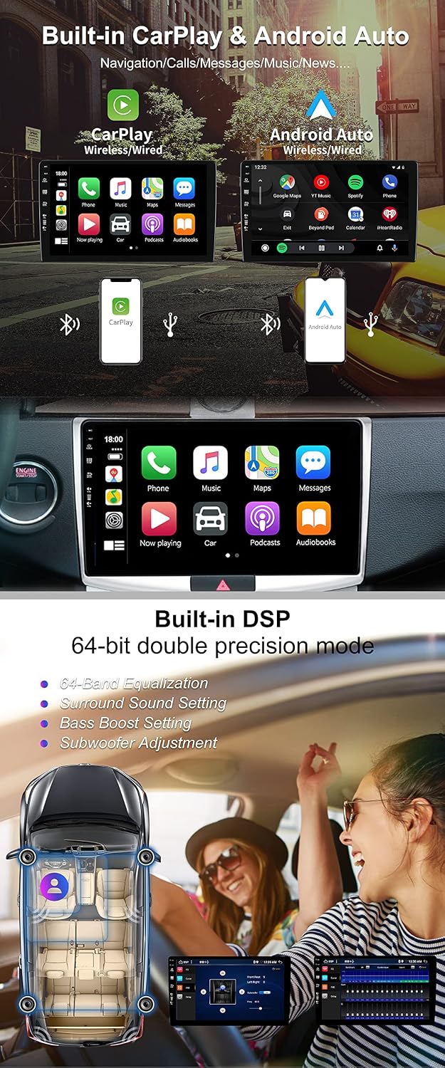 SXAUTO Android 12 IPS Autoradio Passt für Suzuki Grand Vitara (2005-2015) - Eingebaut Carplay/Androi