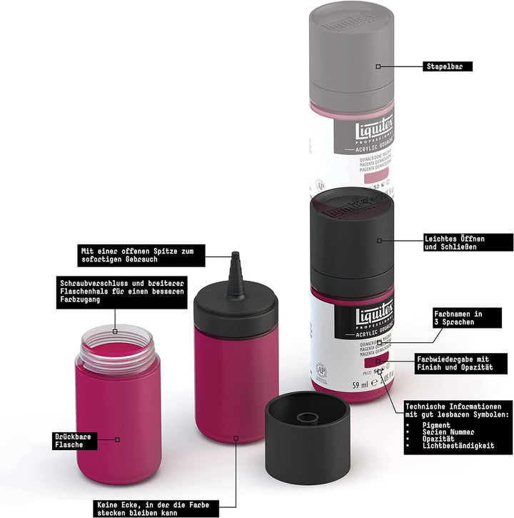 Liquitex 3699322 Acrylfarbe mit Gouache Eigenschaften, Lichtecht, wasserfest, 6 Acrylfarben in 22ml