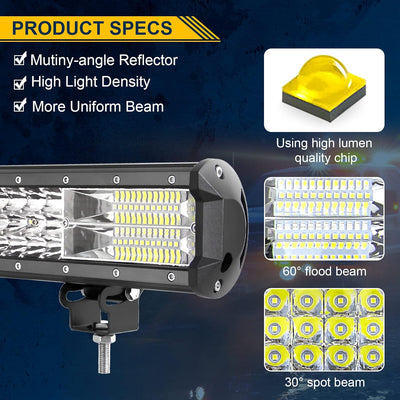 Willpower LED Arbeitsscheinwerfer Bar 18'' 46cm 252W LED Scheinwerfer 12V 24V Flutlicht Strahler Com
