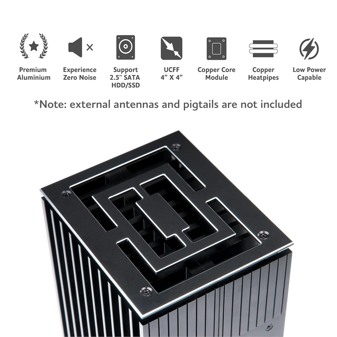 Akasa Turing Duo Pro, Designed for ASUS ExpertCenter PN53 & PN64, Aluminium Fanless NUC Case with Co