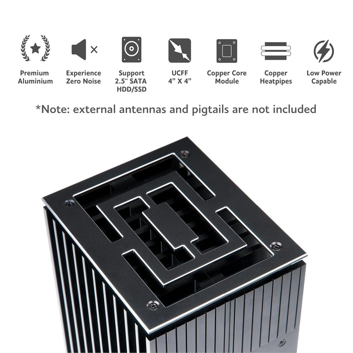 Akasa Turing Duo Pro, Designed for ASUS ExpertCenter PN53 & PN64, Aluminium Fanless NUC Case with Co