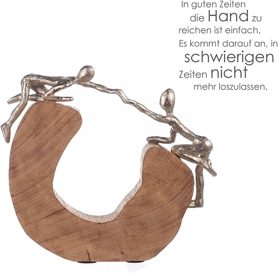 Casablanca - Skulptur, Dekofigur - Support - Mangoholz/Aluminium - handgefertigt - Höhe 24 cm Höhe 2