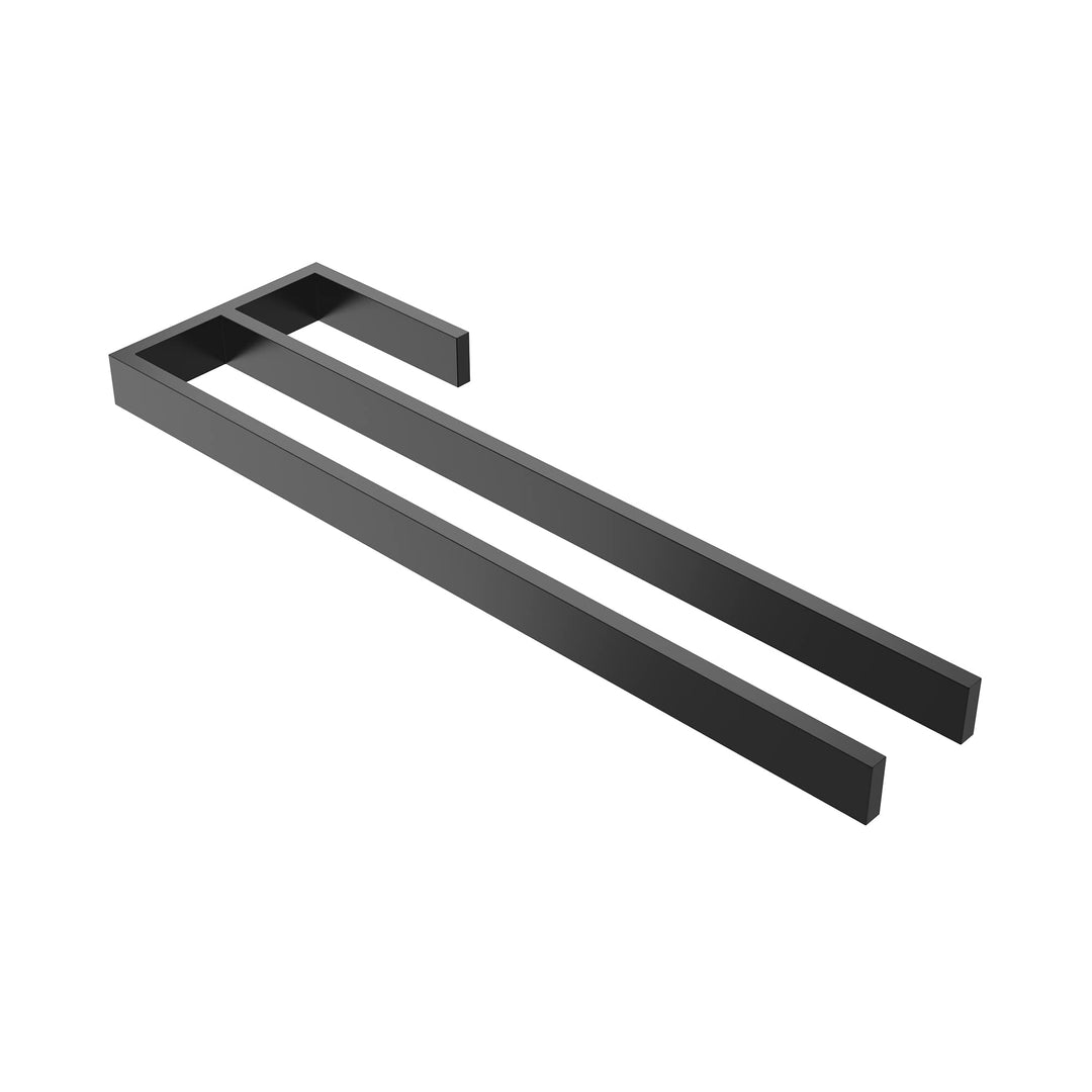 kalb | Handtuchhalter Jörn mit Zwei Stangen für Waschtisch, schwarz, Aluminium, Länge: 400mm, Höhe: