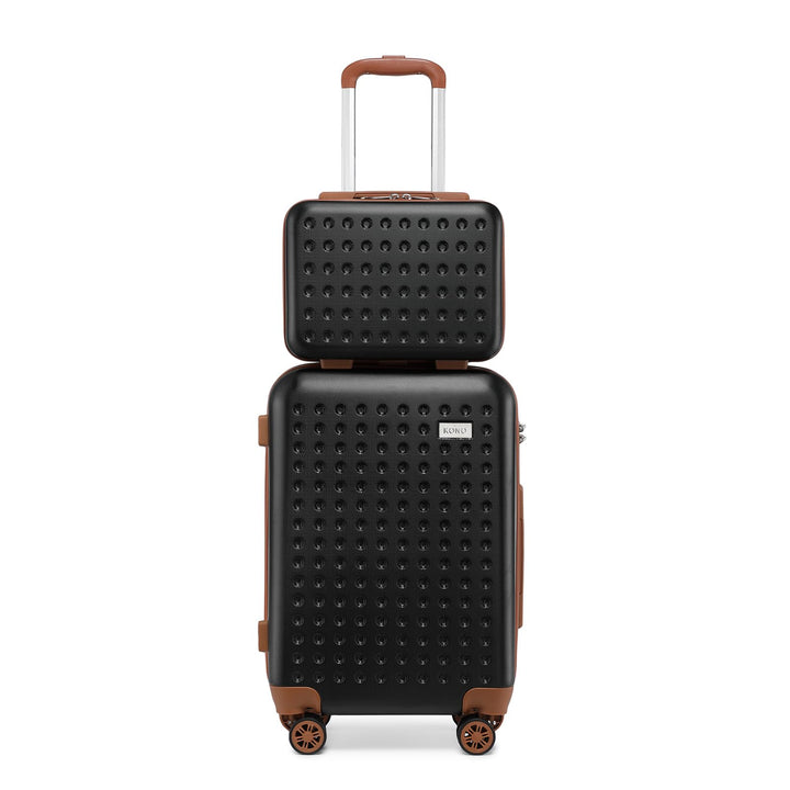 KONO Koffer Trolley Klein Hartschalenkoffer Reisekoffer von ABS Hartschalen Handgepäck mit 4 Spinner