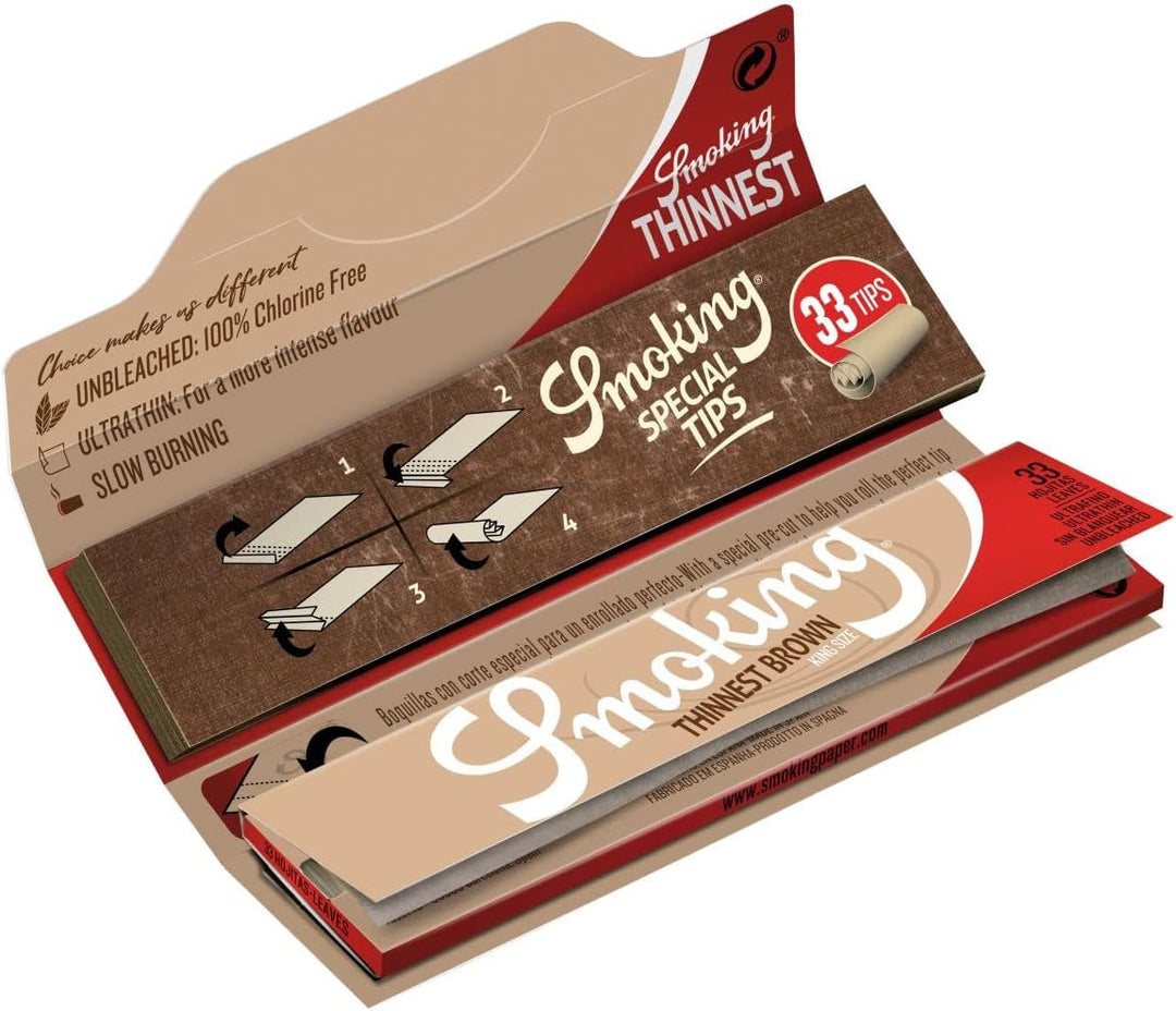 Smoking Smoking Thinnest Brown King Size Papier + Tips